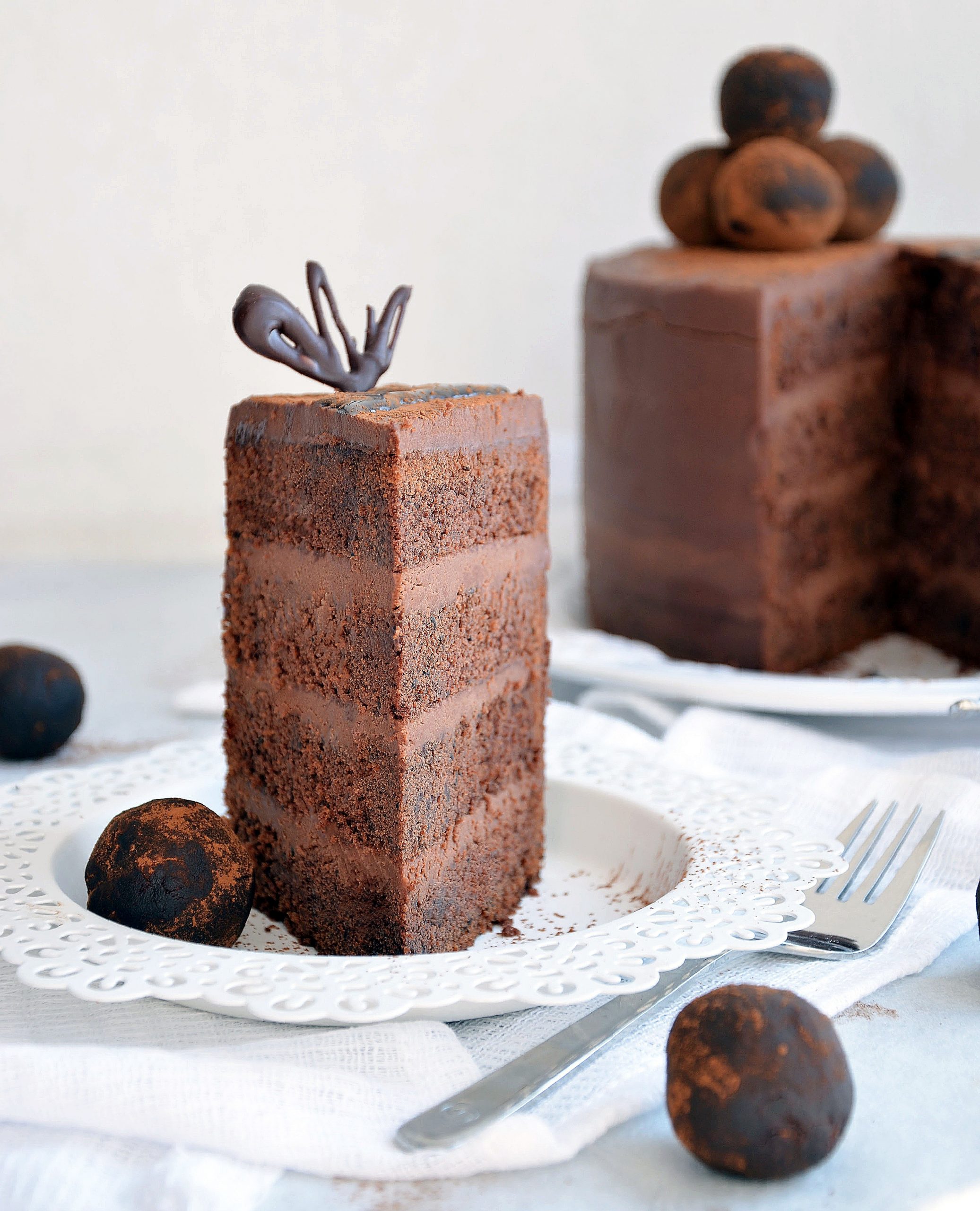 Шоколадный трюфельный торт